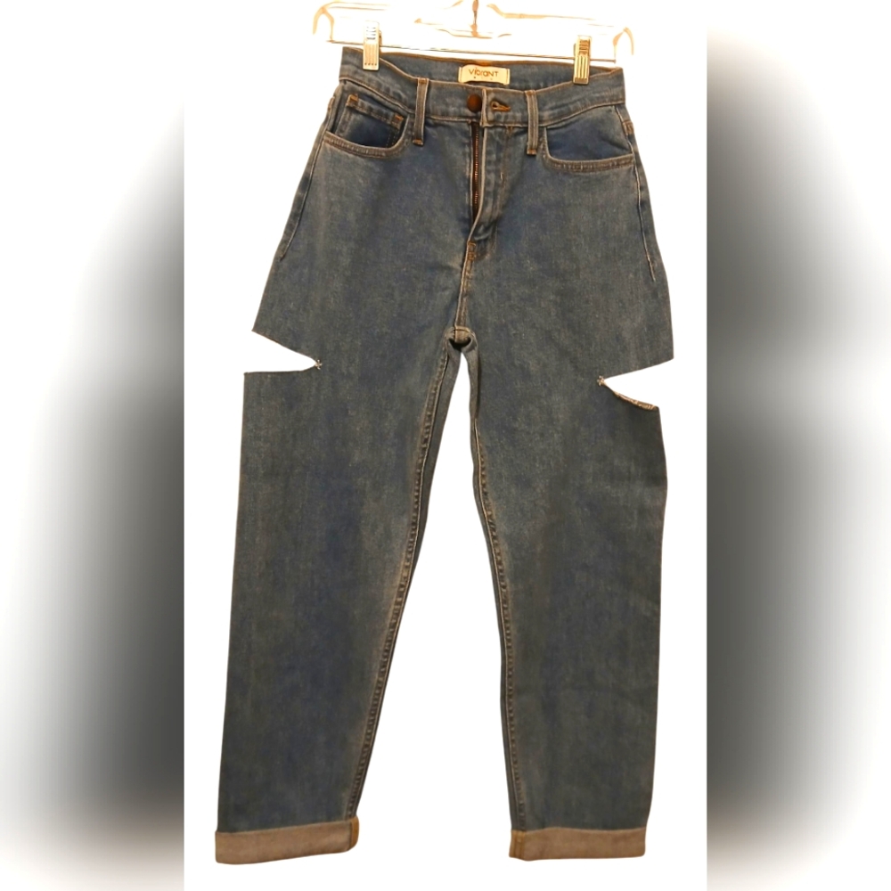 Vibrant Women's Denim Straight Leg Ankle Crop Jeans- Size 3 NWOT